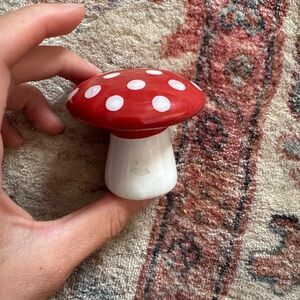 Red and White Mushroom Photo Holder
